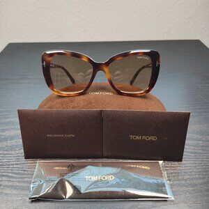 TOM FORD MAEVE   BLONDE HAVANA/LIGHT BROWN (53E) WOMENS SUNGLASSES